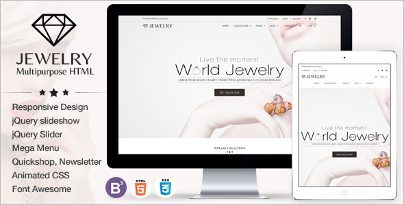 15+ Jewelry Ecommerce Website Templates Free & Premium Themes