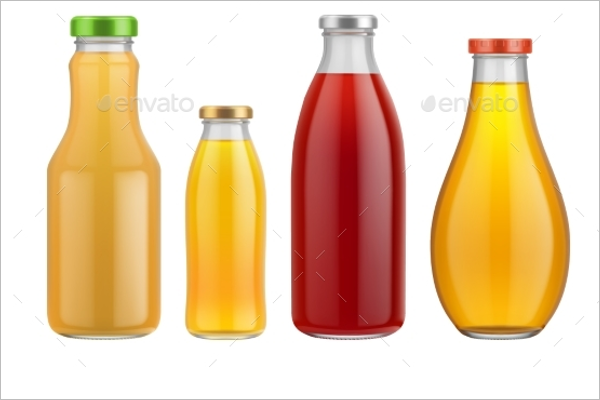 Juice Bottle Set Mockup Design