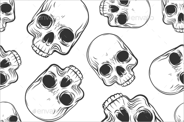 Minimal Skull Seamless Pattern