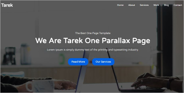 Modern One Page Parallax HTML Template