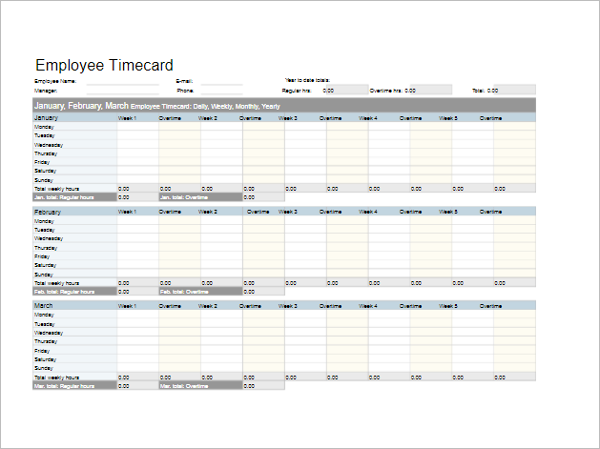 Ms Excel Hr Timesheet Template