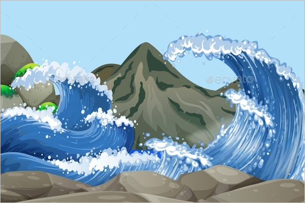 Ocean Scene Wave Background