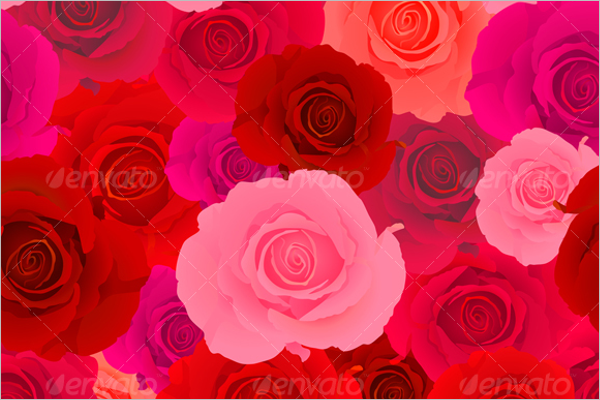 Red & Pink Rose Seamless Pattern