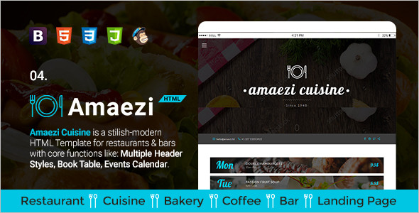 Restaurant HTML Web Template