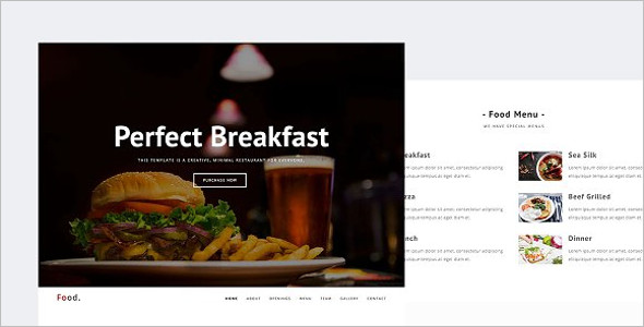 Restaurant Menu Bar HTML Template