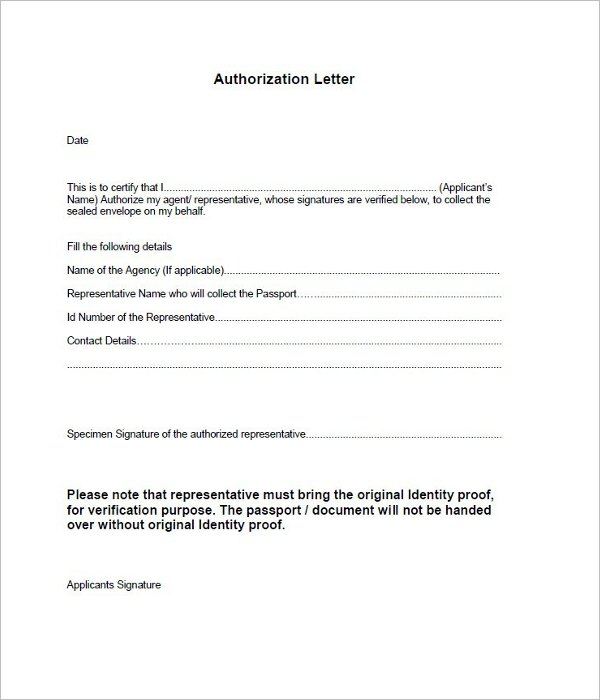 Sample Authorization Letter Example Doc