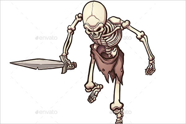 Skeleton Warrior Cartoon Character