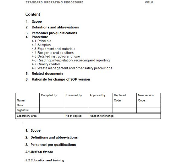 Standard Operating Procedure Manual PDF