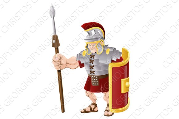 Strong Roman Soldier Cartoon