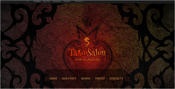 Â Tattoo Salon Responsive Website Template