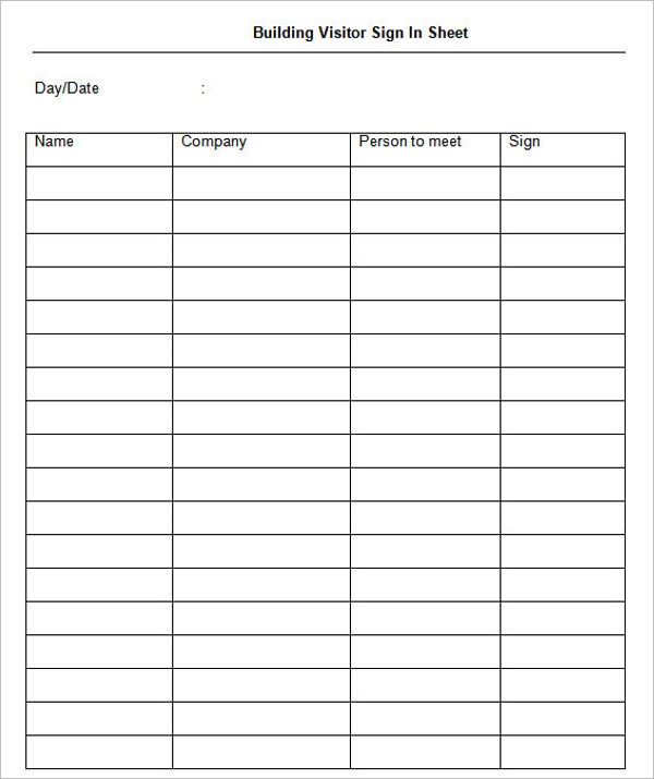 67+ Sign In Sheet Templates Free PDF, Excel Documents