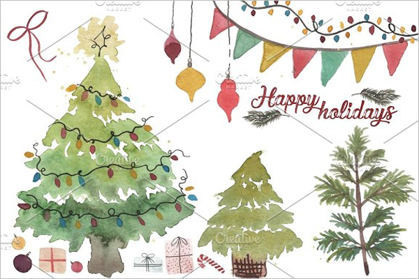 Watercolor Christmas Collection Design