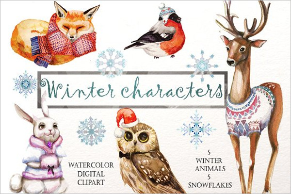 Winter Animals Background