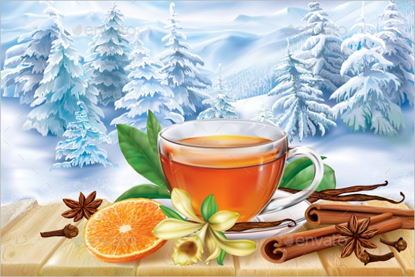 Winter Tea Background Design