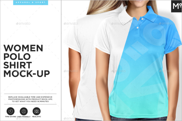 Women Polo Shirt Mockup Design