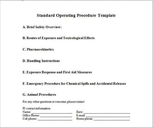 Writing Standard Operating Procedure