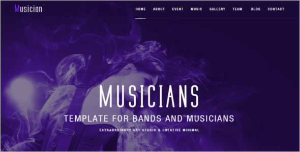 Artist Band PSD Website Template