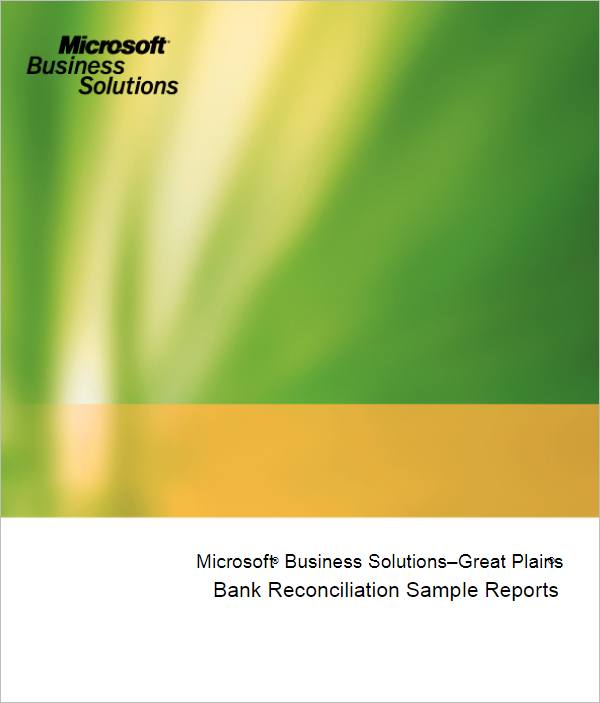 Bank Reconciliation Sample Template