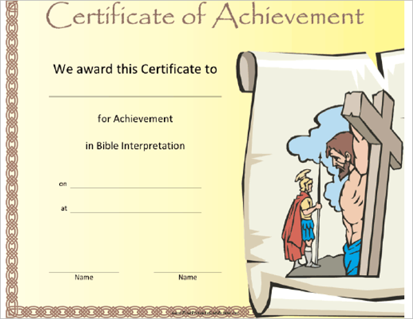 Bible Interpretation Certificate Template