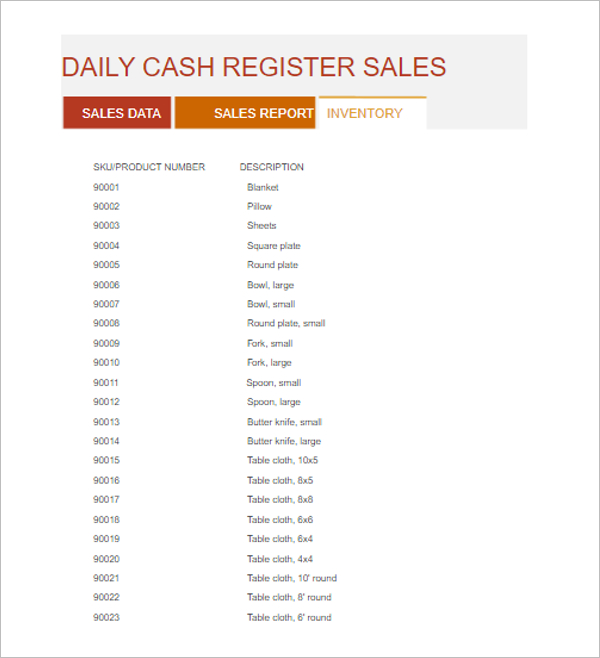 Cash Sales Report PDF