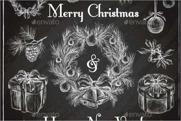 Chalkboard Christmas Decorative Design