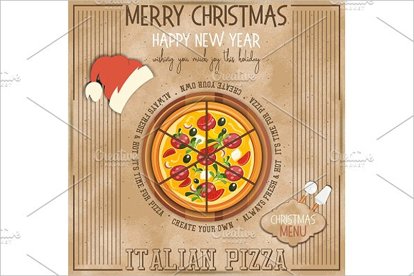 Christmas Pizza Menu Template