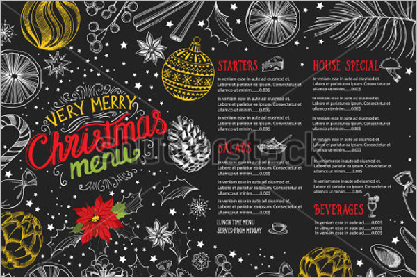 Christmas Restaurant Brochure Template