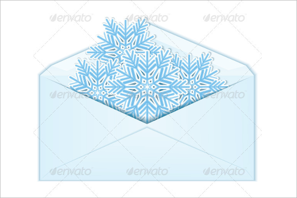 Christmas Snowflakes Envelope Template