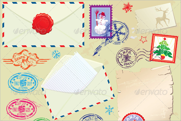 Christmas Stamps Envelop Design