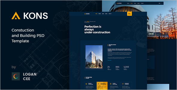 Construction PSD Website Template