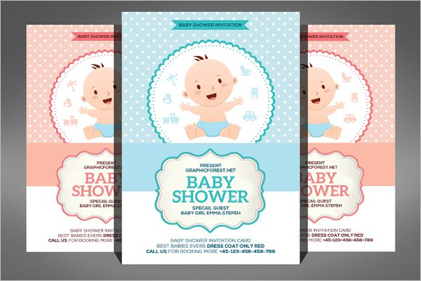Cute Baby Shower Flyer Template