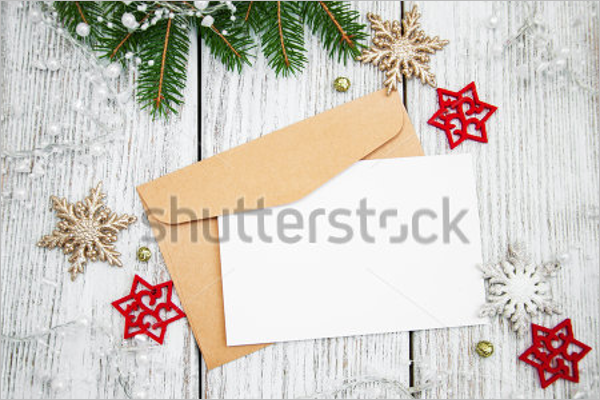 Envelope With Christmas Wooden Board