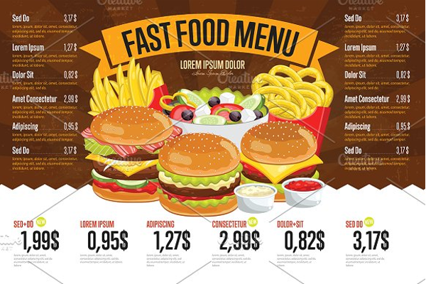 Fast Food Price Menu Template