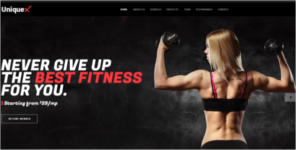 Fitness Landing Page Template