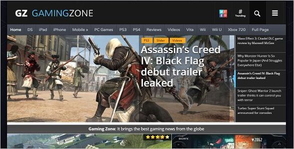 Gaming Zone website Template