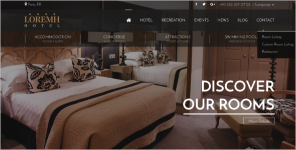 Gold Hotel Website Template