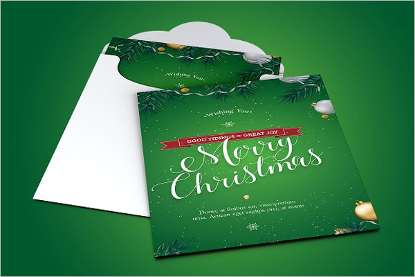 Green Christmas Greeting Card