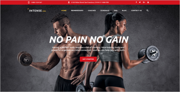 Gym Website Design Template