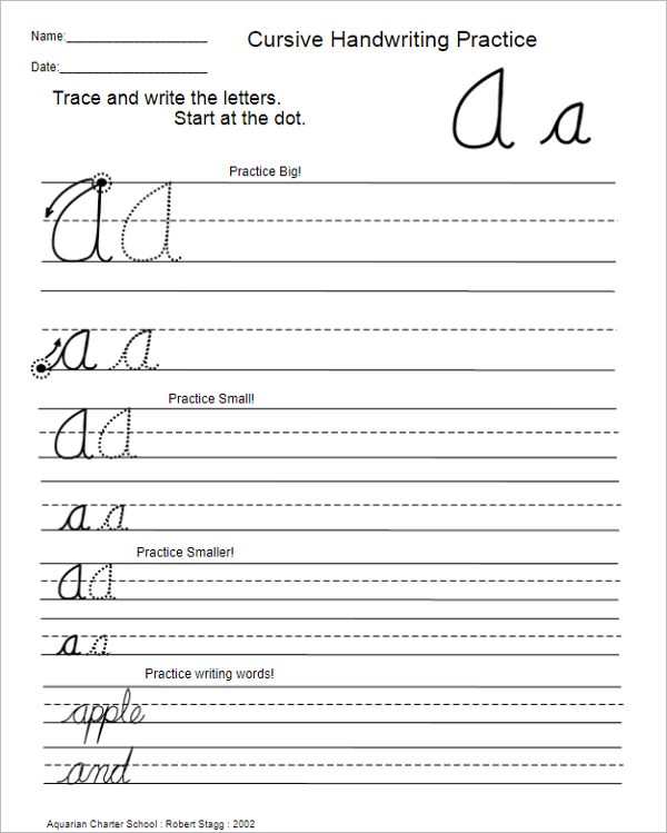 Handwriting Practice Worksheet Template