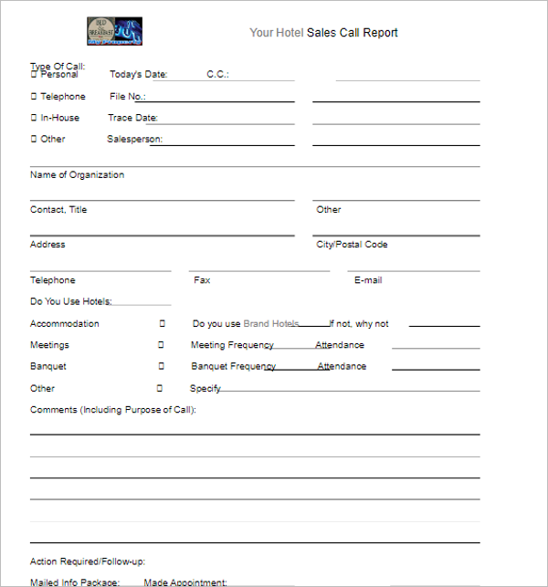 Hotel Sales Report Template