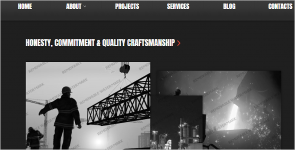 One Page Construction Website Template