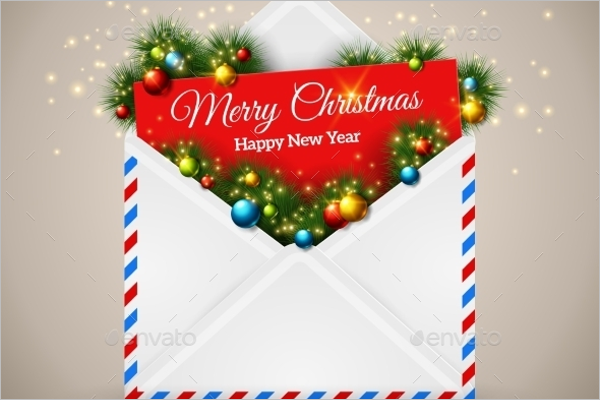 Open Envelope Christmas Template