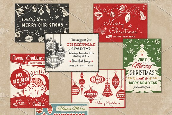 Retro Christmas Greeting Cards Design