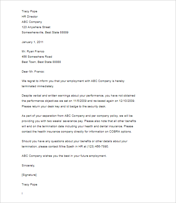 30+ Termination Letter Templates Free Word, Samples, Examples Formats