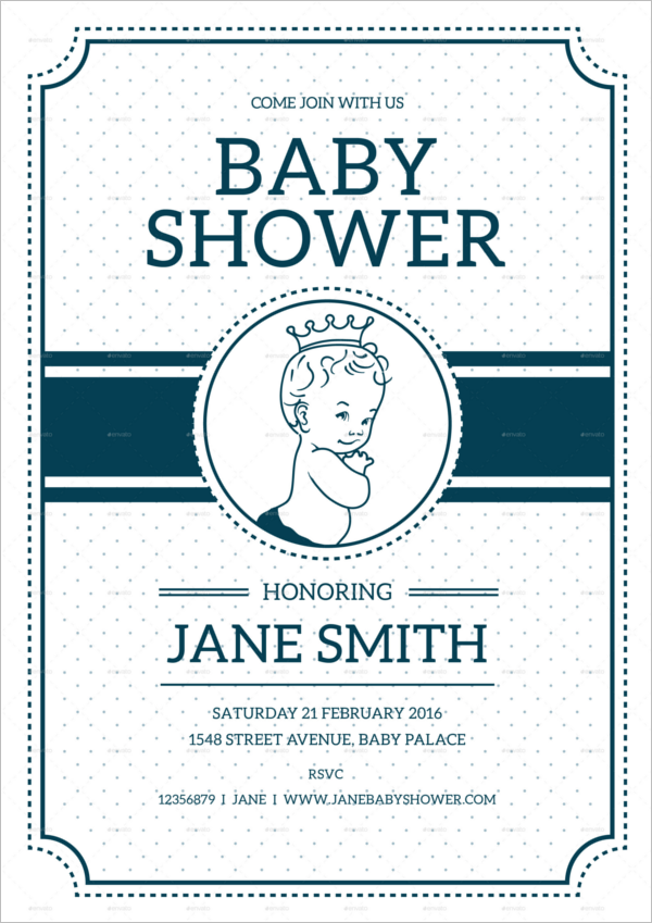 Vintage Baby Shower Flyer