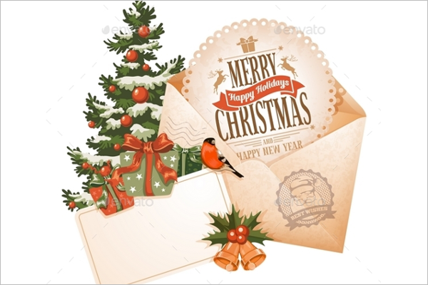 Vintage Christmas Envelope Template