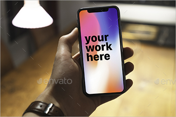 iPhone X Mockup With Hand