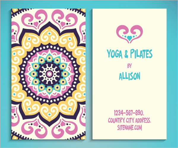 yoga teacher business Card