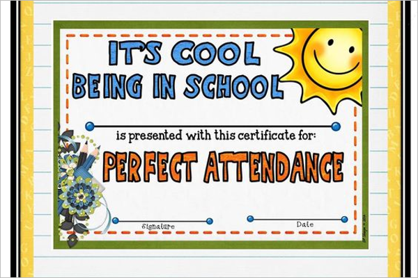 Attendance Award Certificate Template