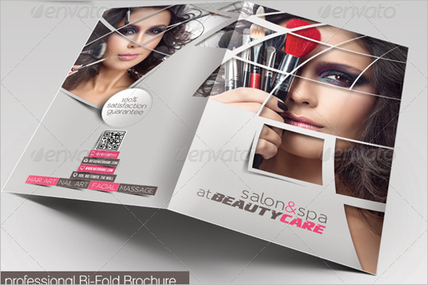Bifold Beauty Parlour Brochure Template